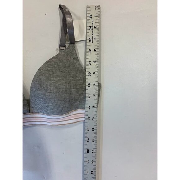 C & C California Women's Wireless Bra Plunge Ribbed Heather Grey 294295 Size 34B - Picture 10 of 10